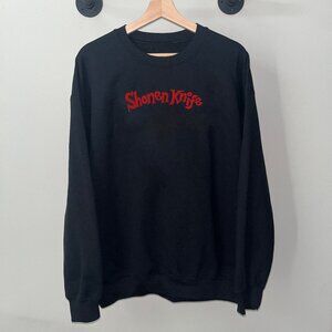 Black Red Shonen Knife Japanese Rock Music Band 80s Crewneck Sweatshirt